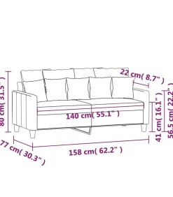Tweezitsbank 140 cm stof lichtgeel Zetels