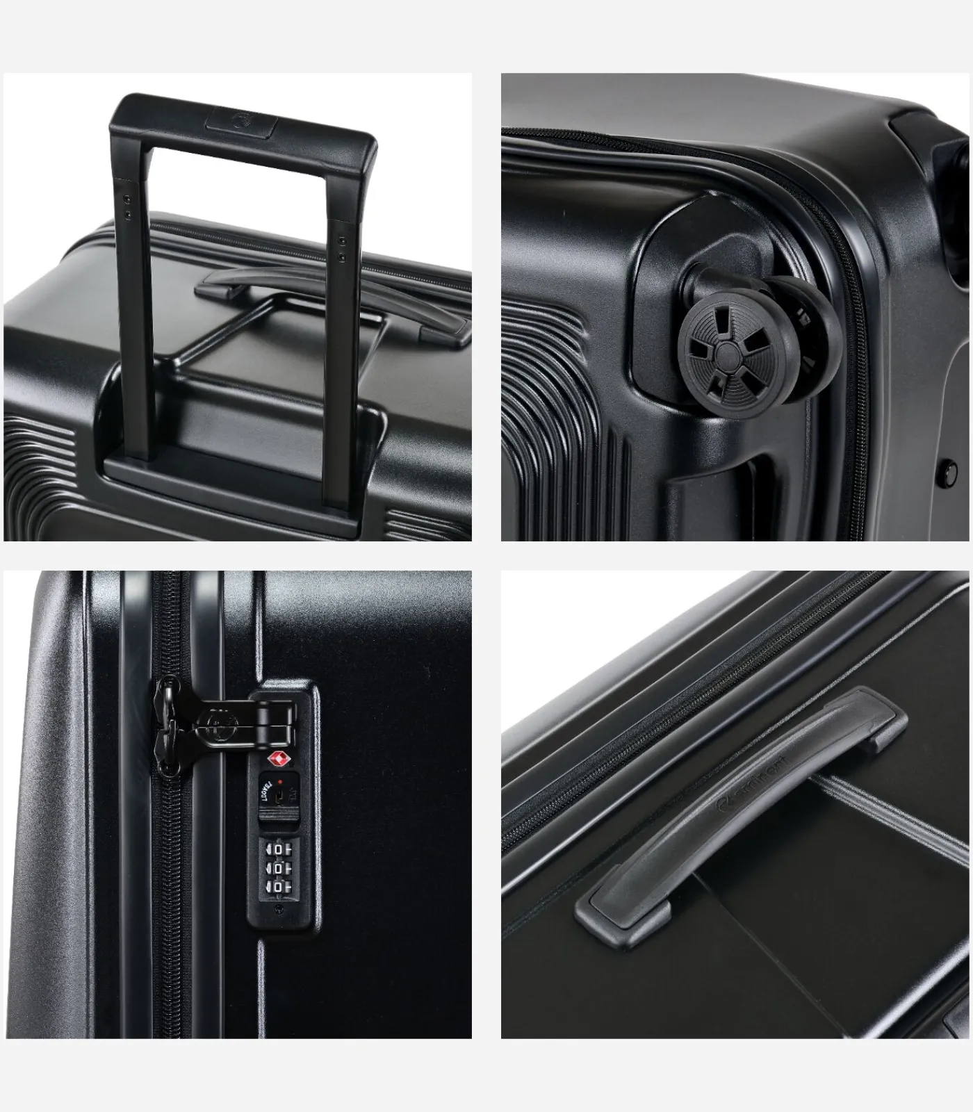 Twilight Handbagage Koffer 4 Wielen Zwart Trolleys