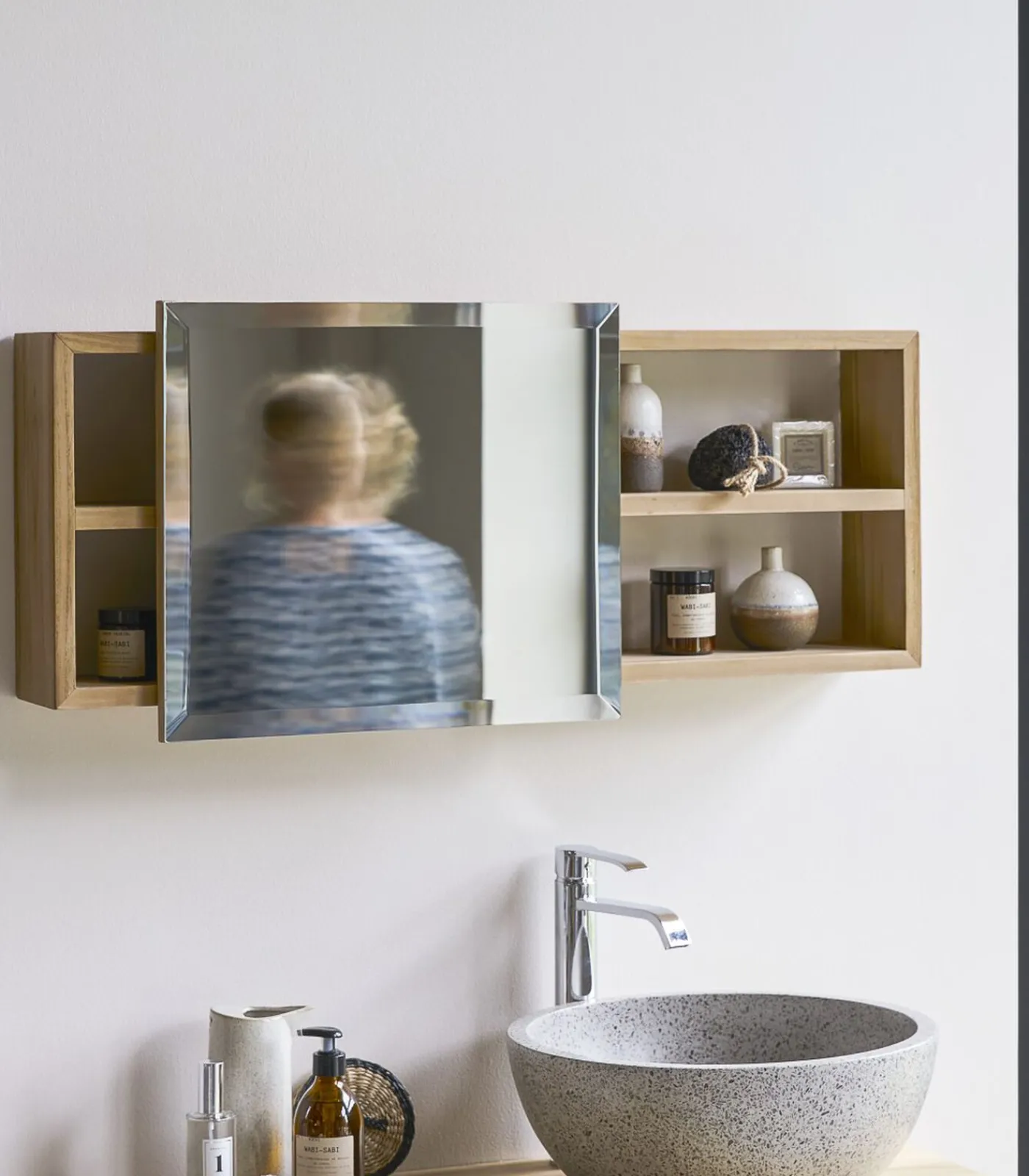 Sale Typo - Toiletkastje van massief teakhout Spiegels