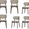 Clearance Udar Eetkamerstoelen Houten Frame - Donkerbruin - Set van 6 Stoelen