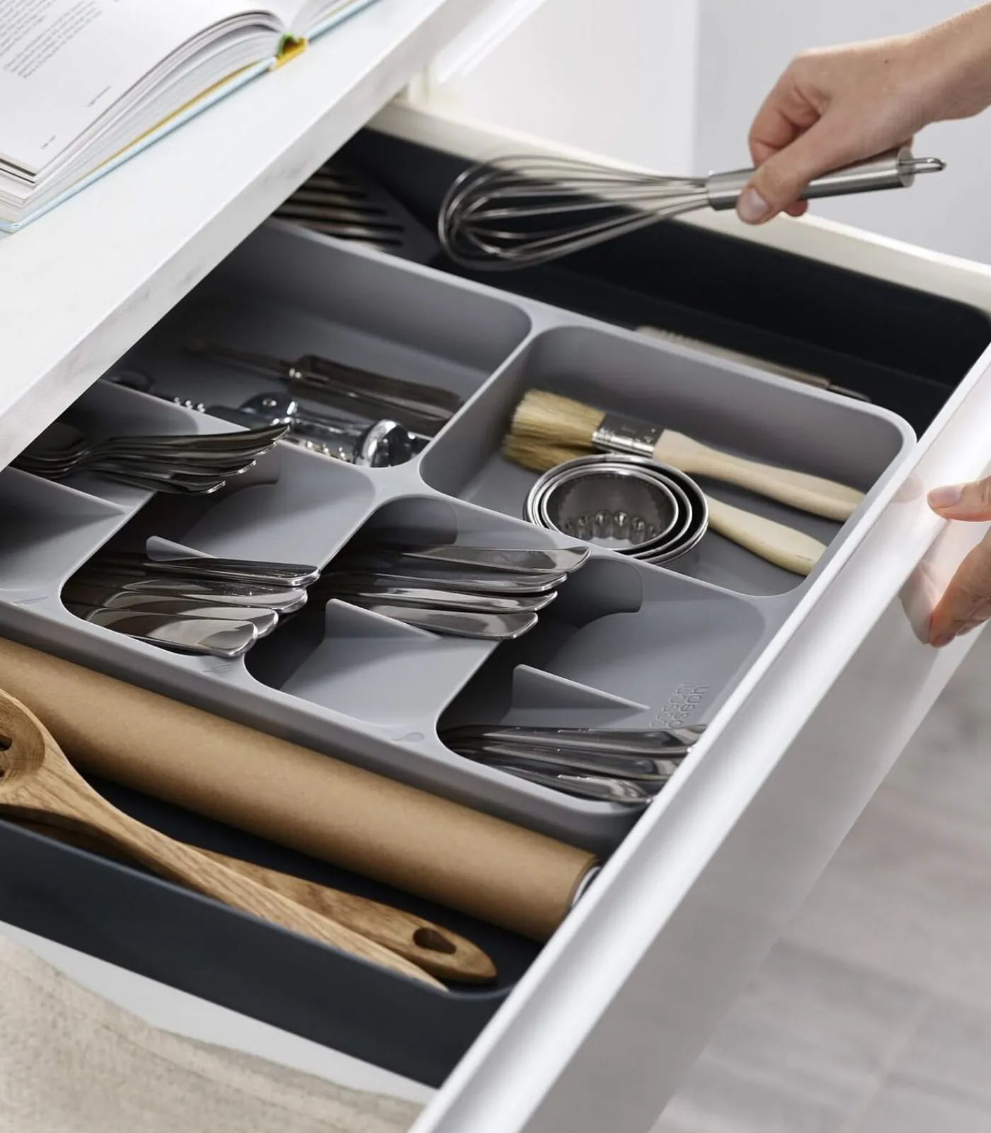 Sale Uitschuifbare Bestekbak - DrawerStore - Grijs Bestek
