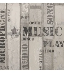 Best Urban Friends & Coffee Behang houten planken grijs en zwart Decoratie