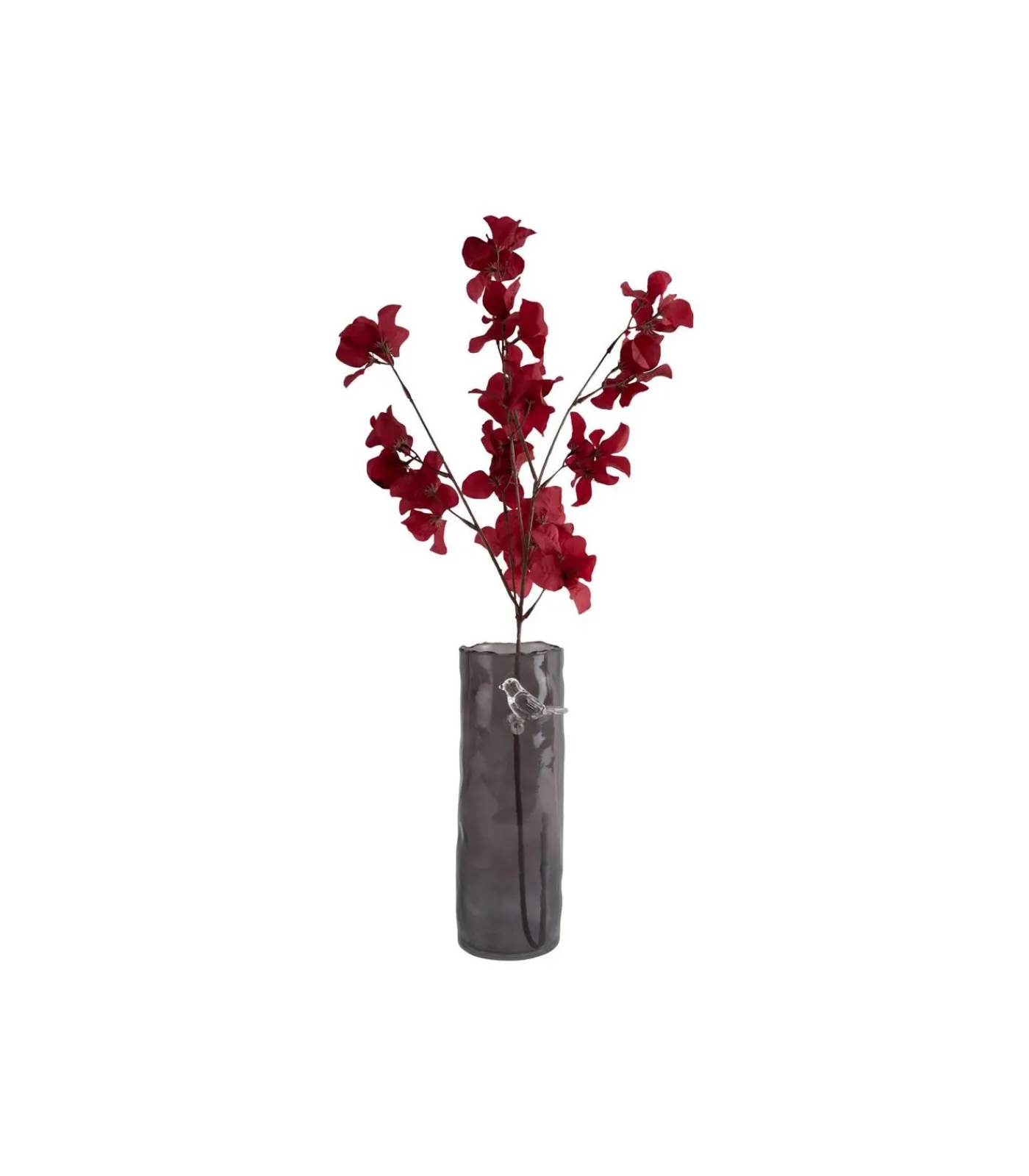 Vaas Bird On Branch - Donkergrijs - 9.5x9.5x27cm Vazen