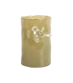 New Vaas Bird On Branch - Legergroen - 9.5x9.5x15cm Vazen