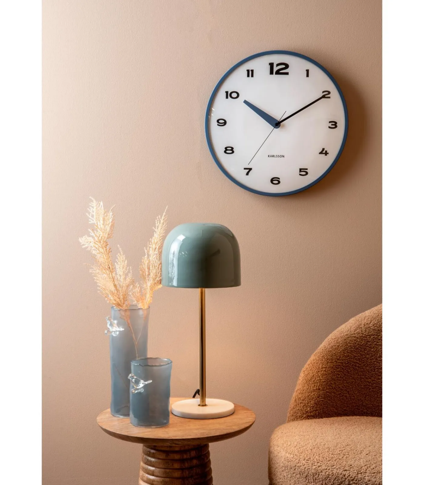 Hot Vaas Bird On Branch - Mistig blauw - 9.5x9.5x27cm Vazen