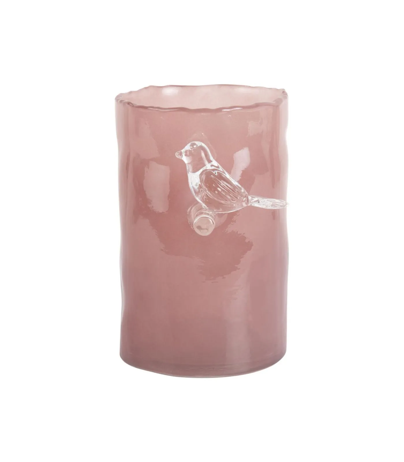 Discount Vaas Bird On Branch - Zachtroze - 9.5x9.5x15cm Vazen