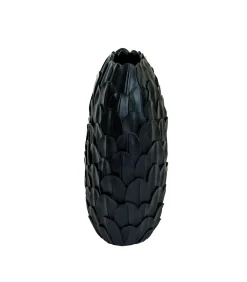 Vaas Feder - Zwart - 28.5x19x40cm Vazen