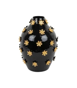 Hot Vaas Golden Flowers - Zwart - Ø24cm Vazen