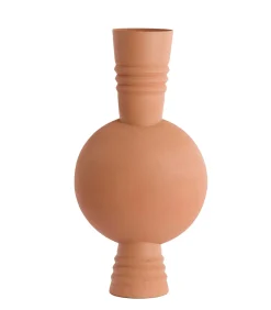 Discount Vaas Kavansi - Zalmroze - 21x21x60cm Vazen