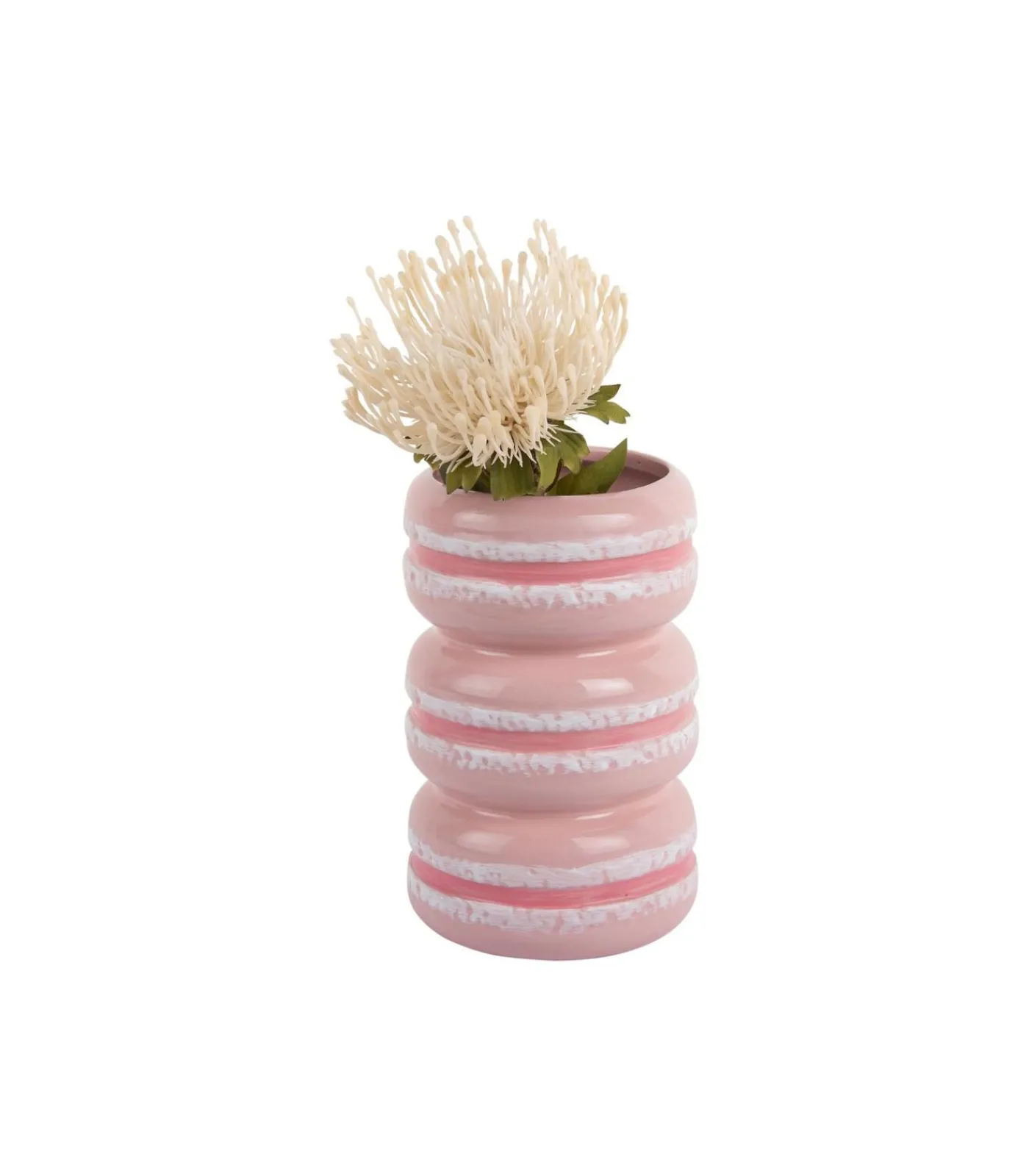 Sale Vaas Macaron - Zachtroze - 9.3x9.3x19.5cm Vazen