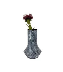 Online Vaas Mosaic Marble - Zwart - 20x20x31cm Vazen