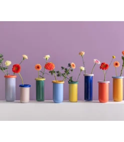 Hot Vaas Plegado M - Blauw - 14x14x25.3cm Vazen