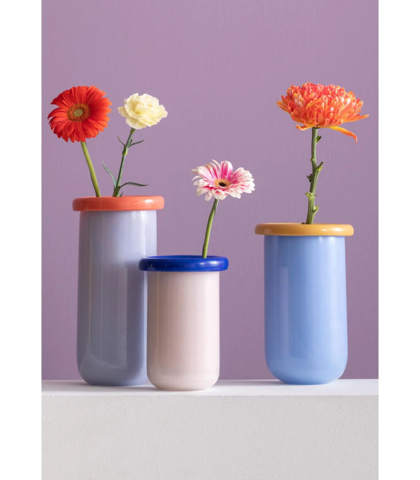 Hot Vaas Plegado M - Blauw - 14x14x25.3cm Vazen