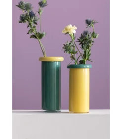 Hot Vaas Plegado S - Geel - 12x12x23.5cm Vazen