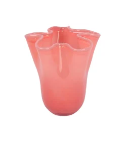 Clearance Vaas Ruffles - Roze - 19.5x19.5x22cm Vazen