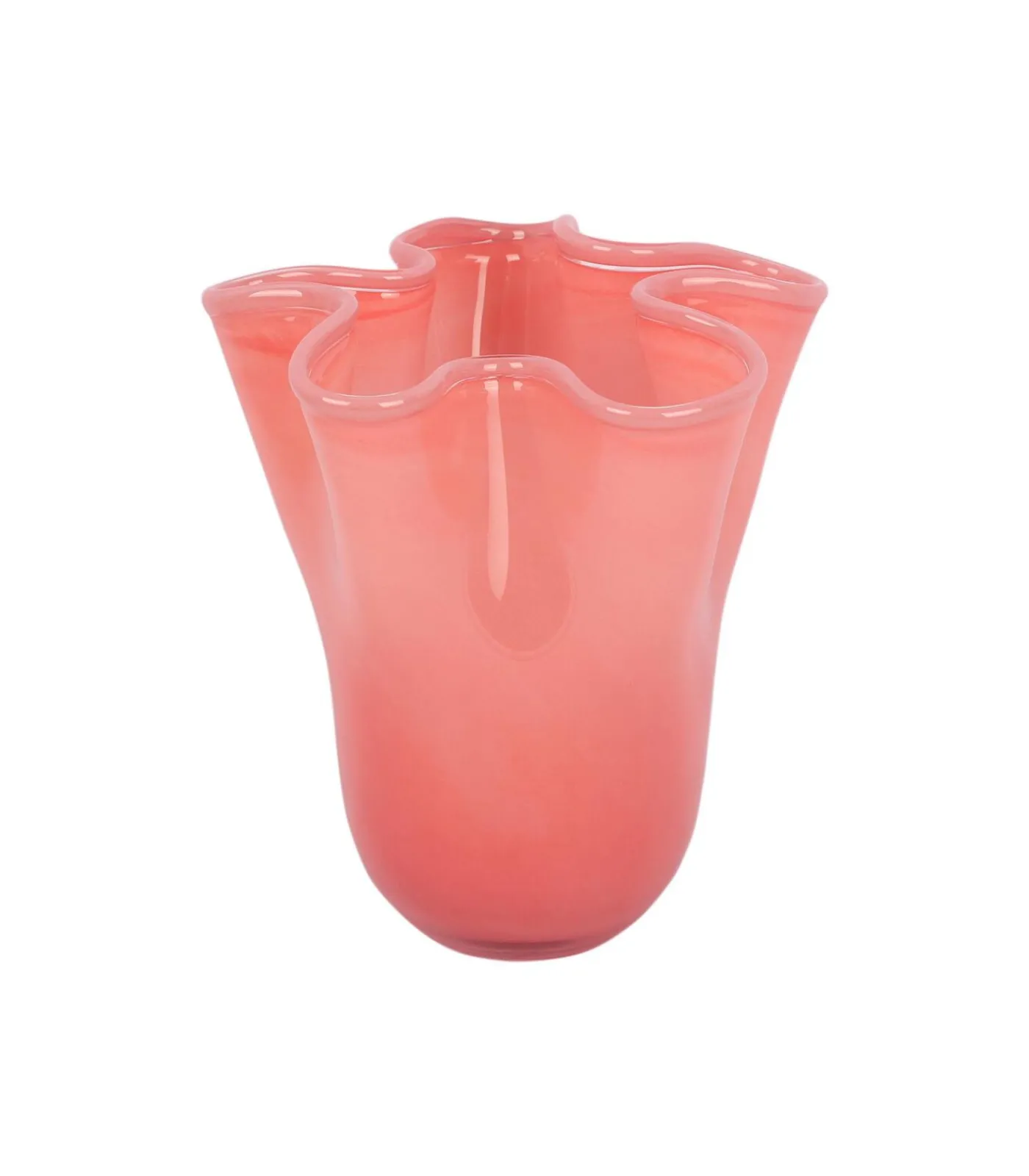 Clearance Vaas Ruffles - Roze - 19.5x19.5x22cm Vazen