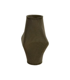 Clearance Vaas Twisted Rib - Legergroen - Ø16cm Vazen