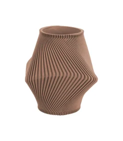 Outlet Vaas Twisted Rib - Zachtbruin - Ø18cm Vazen