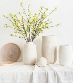 Sale Vaas 23,5xH49,5cm wit Bullet Vazen