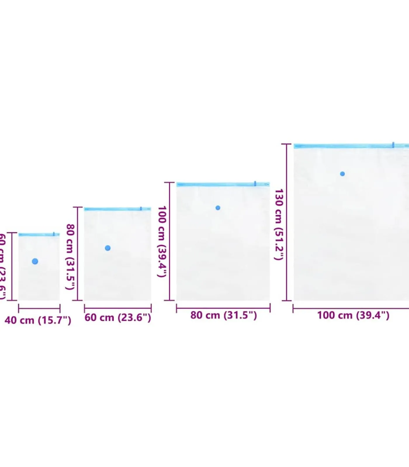 Hot Vacuüm opbergzakken 15 pcs Transparant en blauw 130 x 100 cm Organiseren