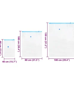 Discount Vacuüm opbergzakken 10 pcs Transparant en blauw 130 x 100 cm Organiseren