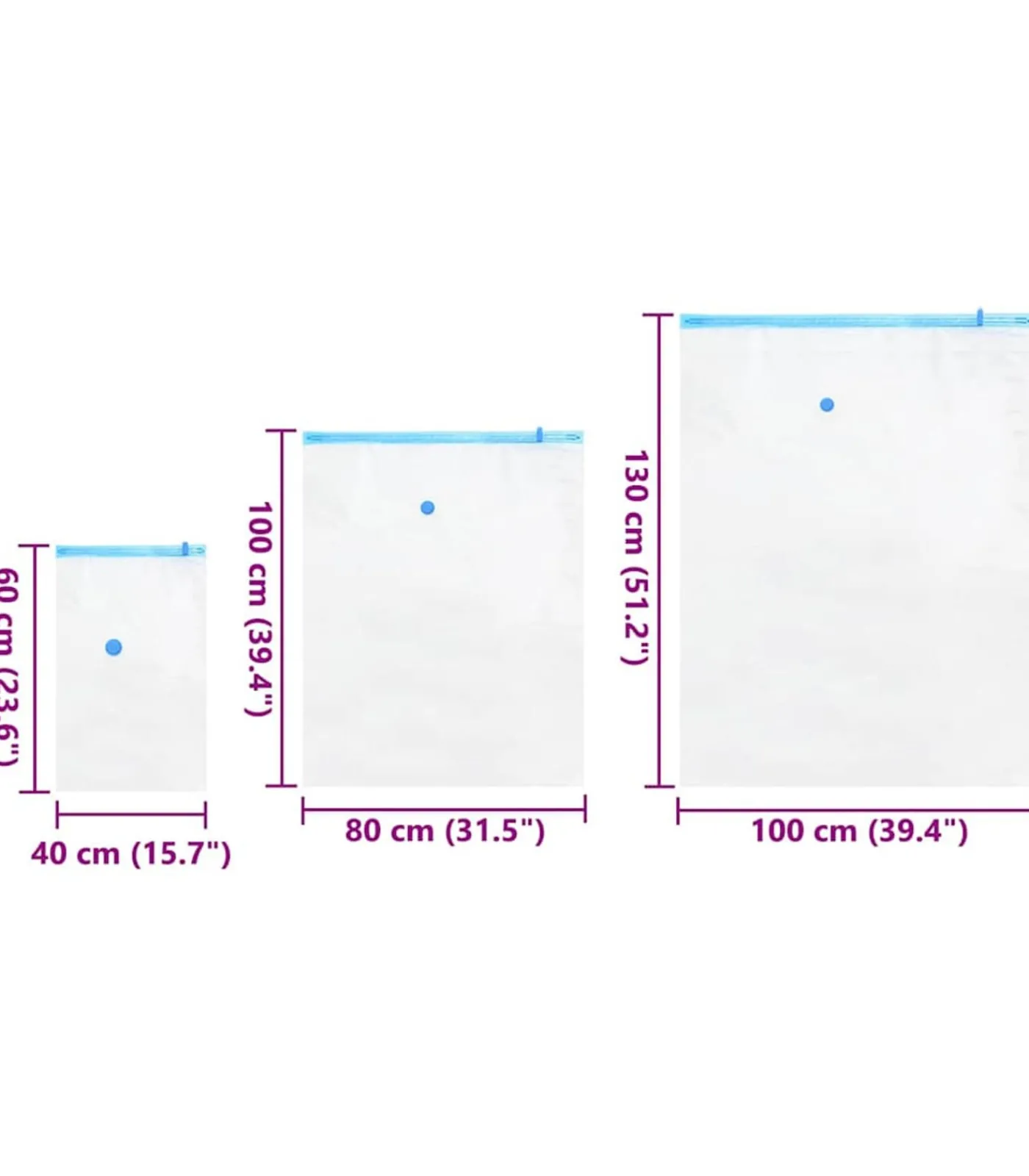 Discount Vacuüm opbergzakken 10 pcs Transparant en blauw 130 x 100 cm Organiseren