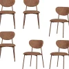 Best Valor Eetkamerstoelen - Polyester - Bruin - Set van 6 Stoelen