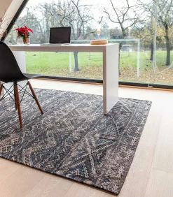 Online Vlak geweven woonkamer- en slaapkamerkleed BLACK FEZ Tapijten