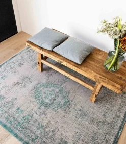 Clearance Vlak geweven woonkamer- en slaapkamerkleed STONY Oyster Tapijten