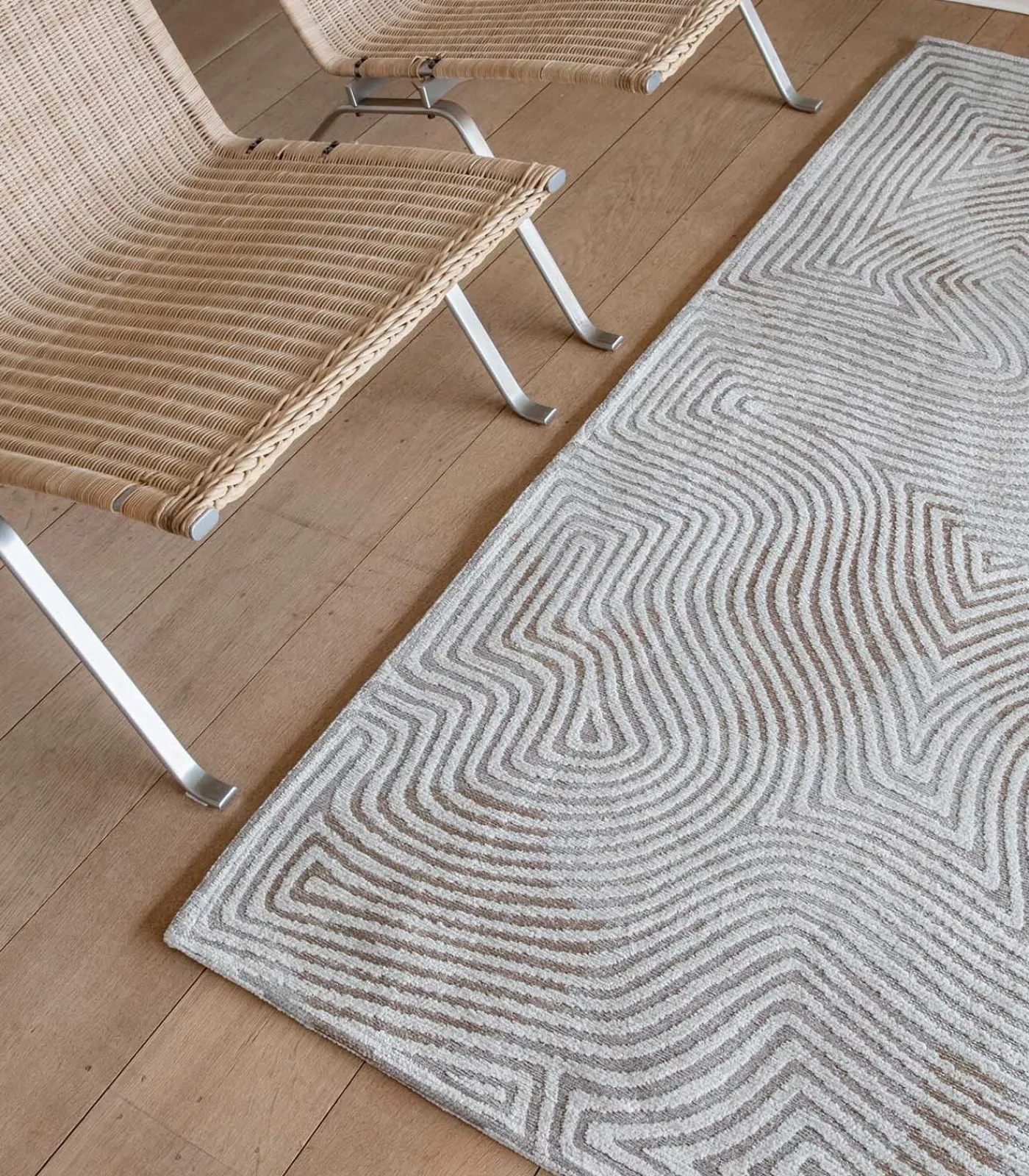 Discount Vlak geweven woonkamer- en slaapkamerkleed WHITE HORIZON Tapijten