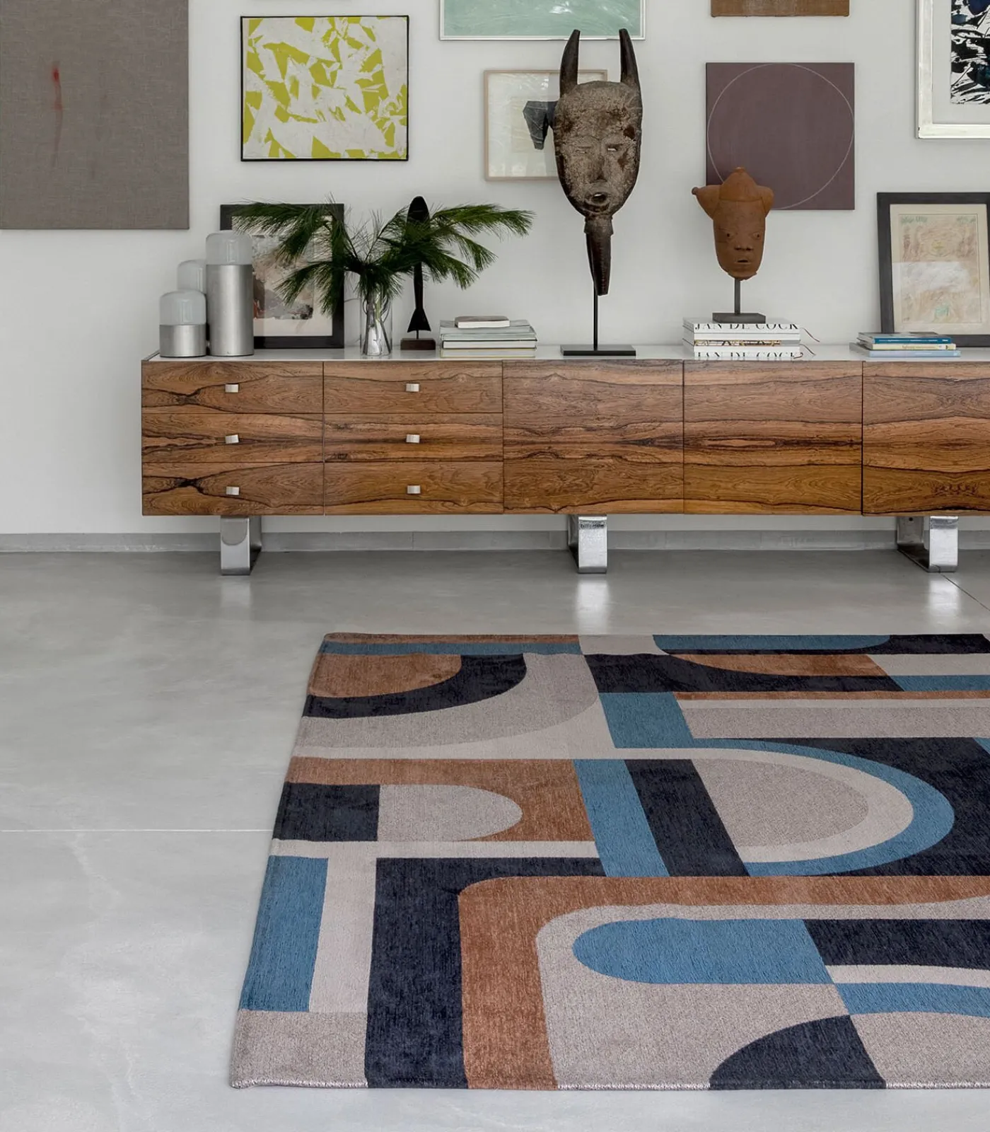 Online Vlak geweven woonkamer- en slaapkamerkleed BLUE MUSHROOM Tapijten