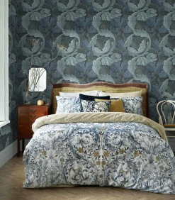 Best Vliesbehang Acanthus Blue Wanddecoratie