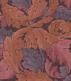 Hot Vliesbehang Acanthus Plum Wanddecoratie