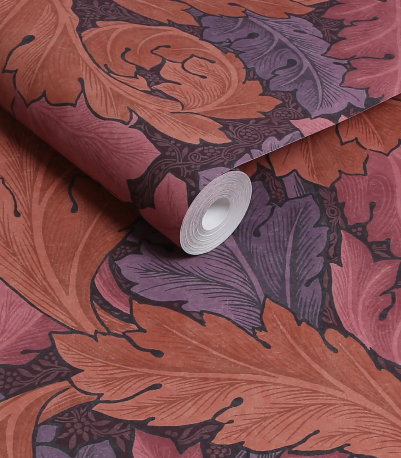 Hot Vliesbehang Acanthus Plum Wanddecoratie