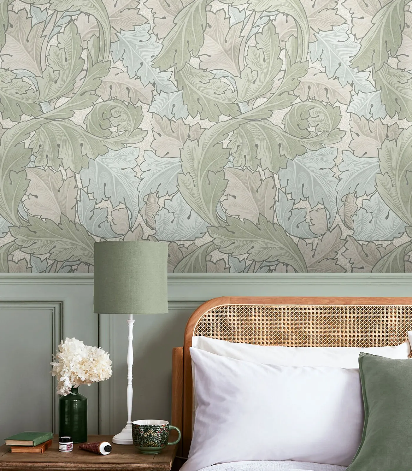 Outlet Vliesbehang Acanthus Sage & Duck Egg Wanddecoratie