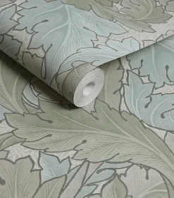 Outlet Vliesbehang Acanthus Sage & Duck Egg Wanddecoratie