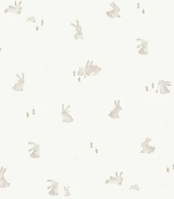 Vliesbehang Baby Bunny Bruin/Wit Wanddecoratie