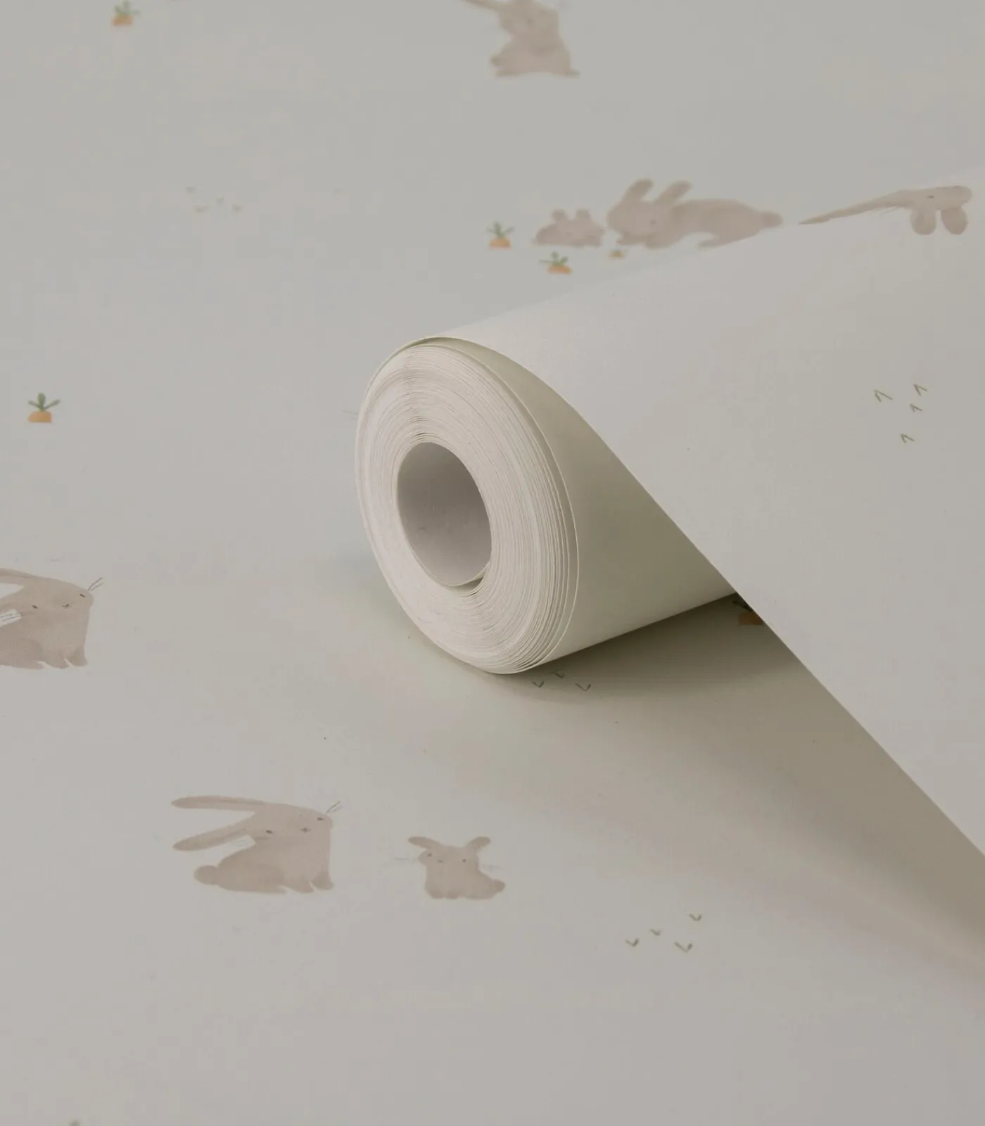 Vliesbehang Baby Bunny Bruin/Wit Wanddecoratie