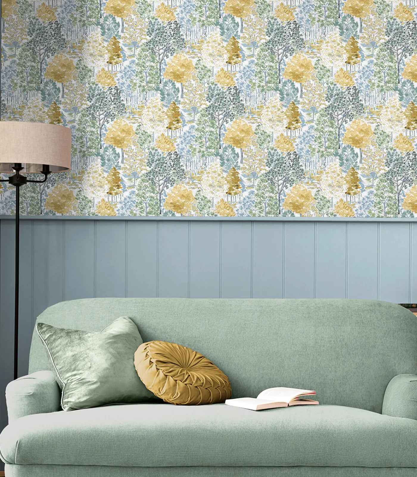 Sale Vliesbehang Bernwood Geel Wanddecoratie