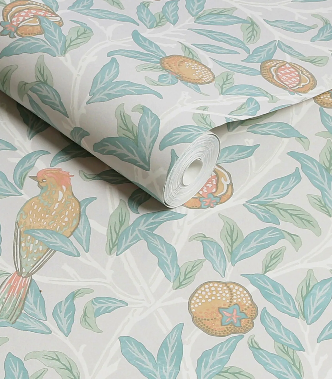 Online Vliesbehang Bird & Pomegranate Duck Egg Wanddecoratie