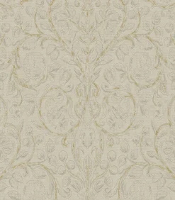 Vliesbehang Classic curl light grey Wanddecoratie