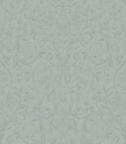 Outlet Vliesbehang Classic curl sea green Wanddecoratie