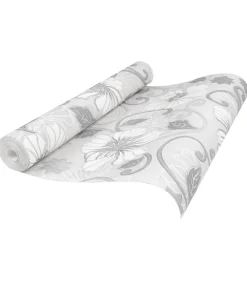 Best Vliesbehang 3D bloemenpatroon 10x0,53 m grijs Decoratie