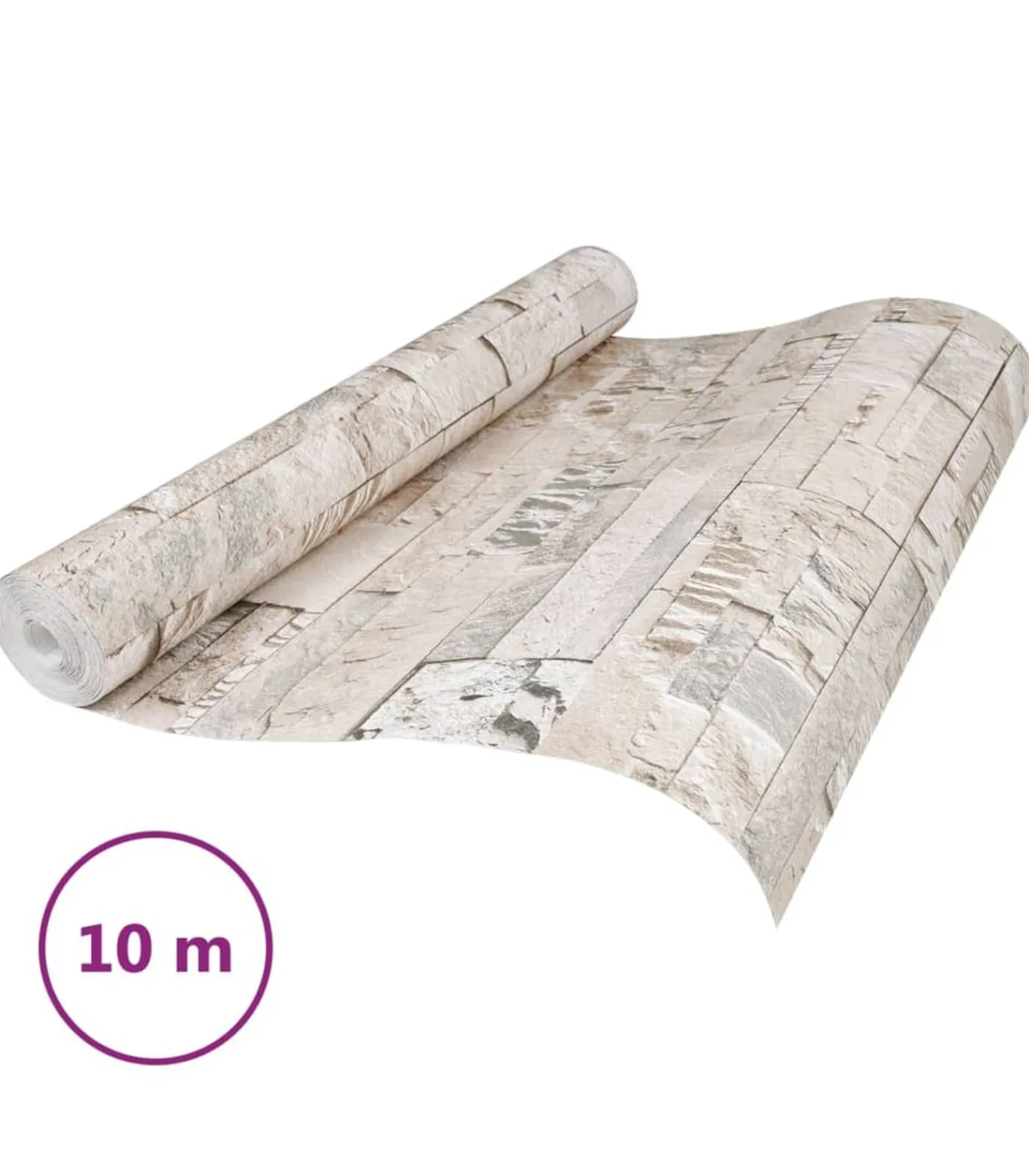 Sale Vliesbehang 3D steen-look 10x0,53 m grijs en beige Decoratie