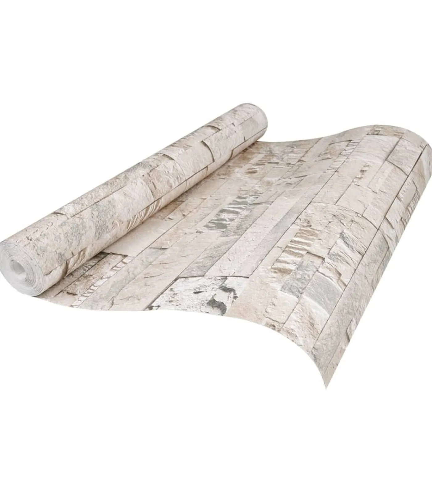 Sale Vliesbehang 3D steen-look 10x0,53 m grijs en beige Decoratie