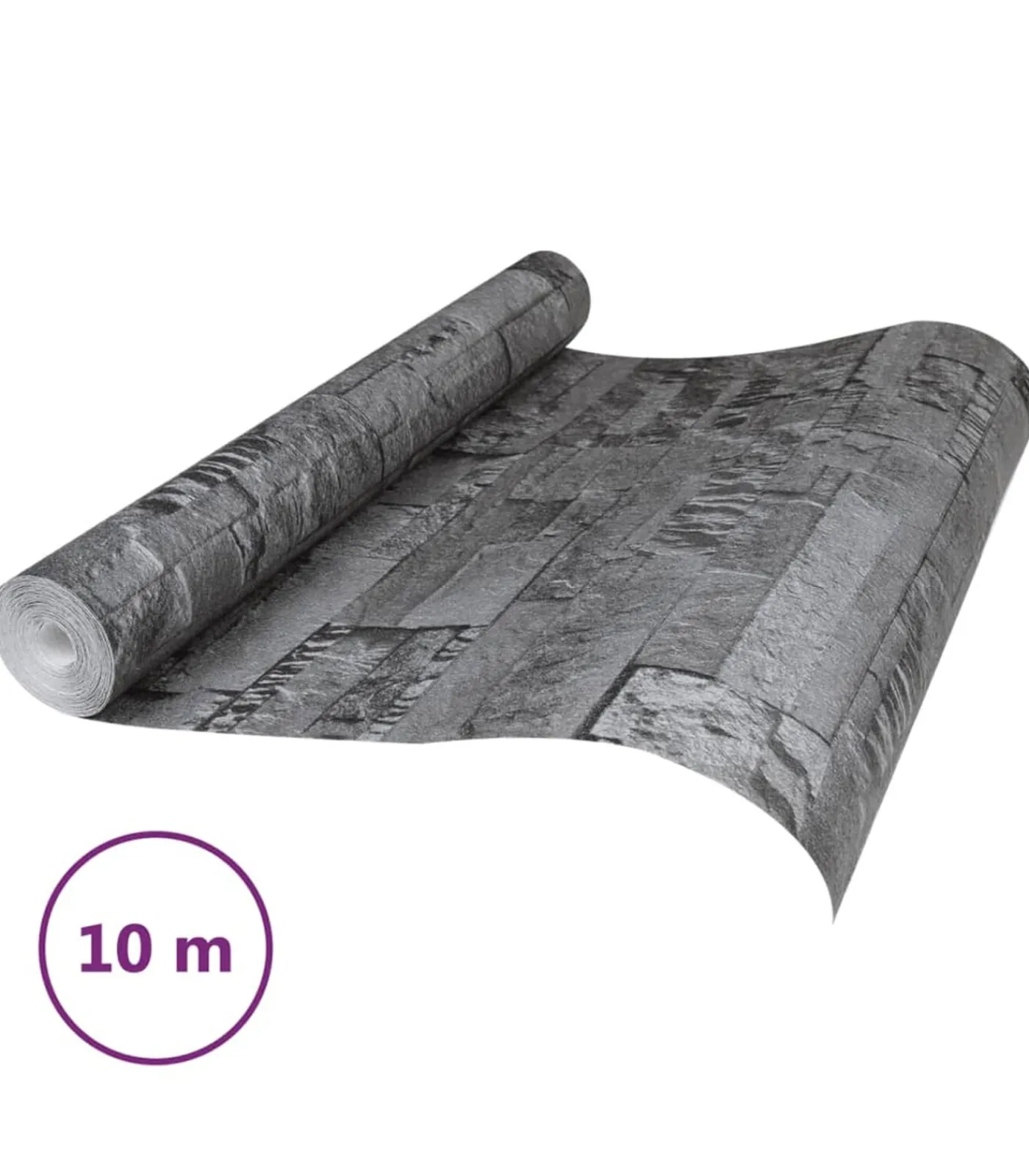 Hot Vliesbehang 3D steen-look 10x0,53 m zwart Decoratie