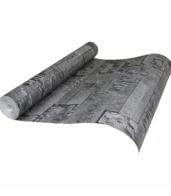 Hot Vliesbehang 3D steen-look 10x0,53 m zwart Decoratie