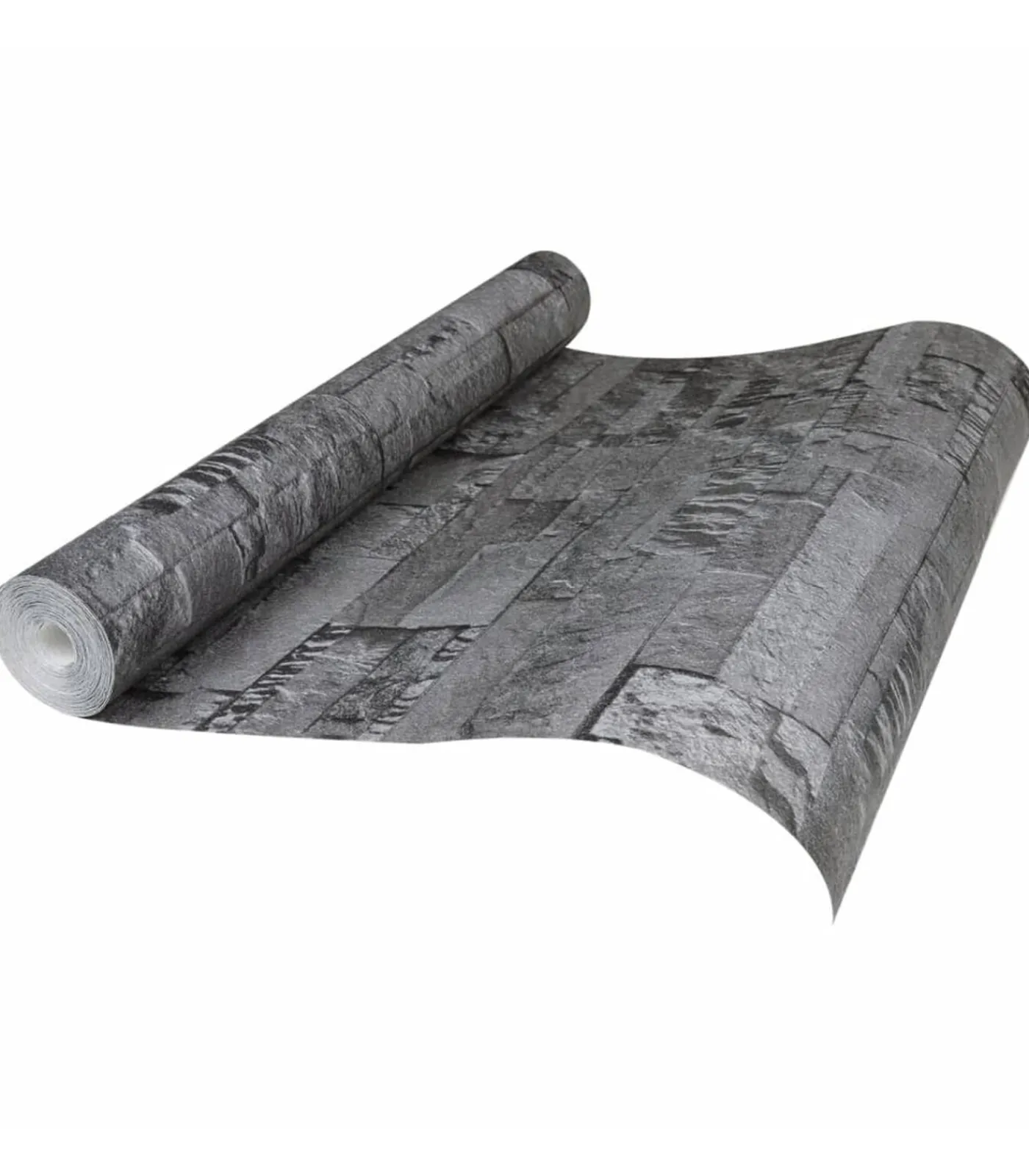 Hot Vliesbehang 3D steen-look 10x0,53 m zwart Decoratie