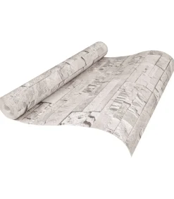 New Vliesbehang 3D steen-look 10x0,53 m crèmekleurig Decoratie