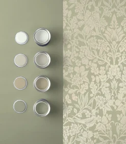 Hot Vliesbehang Hartley Damask Sage Wanddecoratie